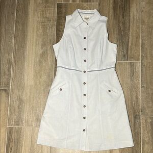 Daniel Cremieux Sleeveless Button-Down Dress -‎ Size 12 Ramie/Modal/Silk Blend